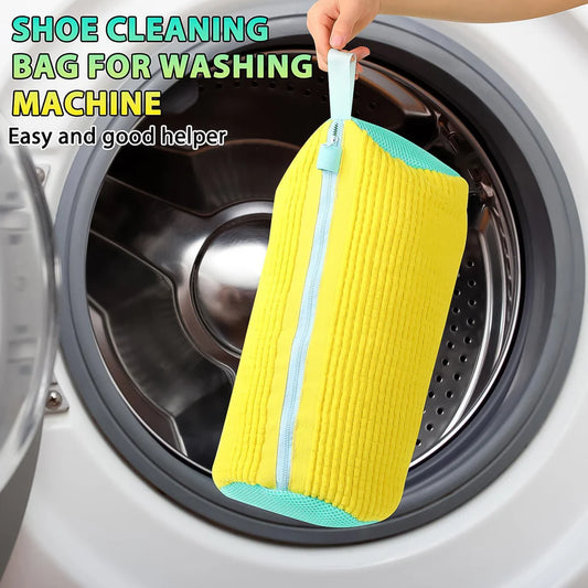 KLICKKART Shoe Cleaning Mop Cover with Microfiber Chenille Lining & Zipper – Reusable Washable Shoe Scrubber Bag for Washing Machine & Hand Cleaning (1 Pc)