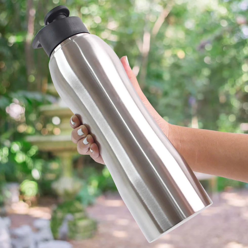 KLICKKART Stainless Steel Double Wall Vacuum Insulated Water Bottle 1000ML | Hot & Cold Thermal Flask | Leak-Proof Reusable Drinking Bottle for Travel, Office, Gym, Seniors & Patients