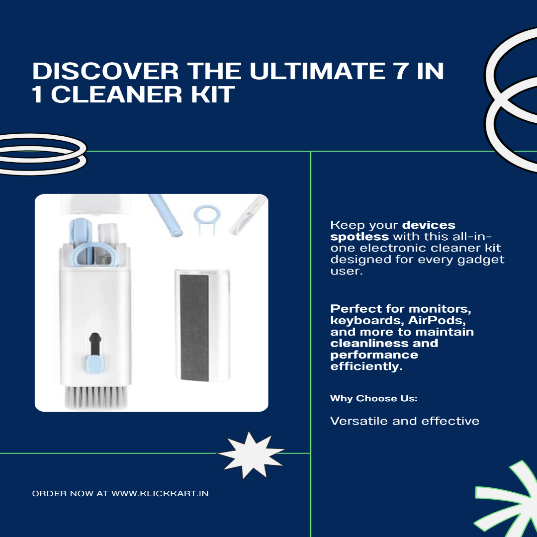 7 In 1 Electronic Cleaner Kit Cleaning Kit For Monitor Keyboard Airpods Screen Dust Brush Including Soft Sweep Swipe Airpod Cleaner Pen Key Puller And Spray Bottle