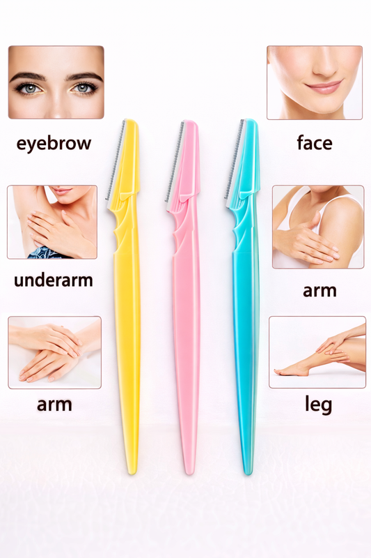 Eyebrow & Face Razor for Women (6 Pcs) – Sharp Stainless Steel Blades | Painless Facial Hair Remover & Dermaplaning Tool