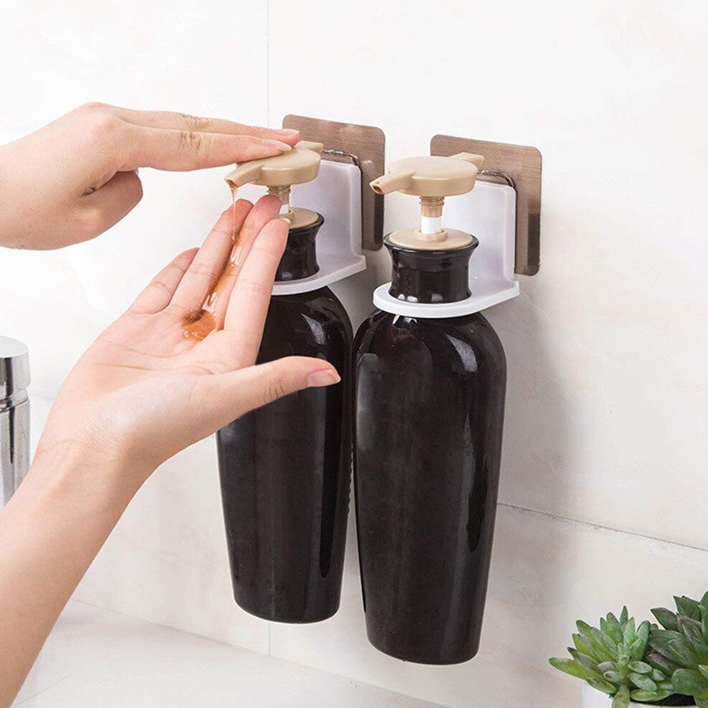 Wall Mounted Self Sticky Hooks For Body Wash Shampoo Bottle Wall Storage Strong Adhesive Hook Power Plug Socket Hanger Holder Multi Color (1pc)