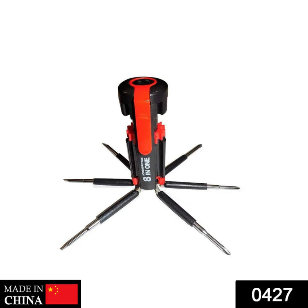 KLICKKART 8 In 1 Multi-function Screwdriver Kit With Led Portable Torch