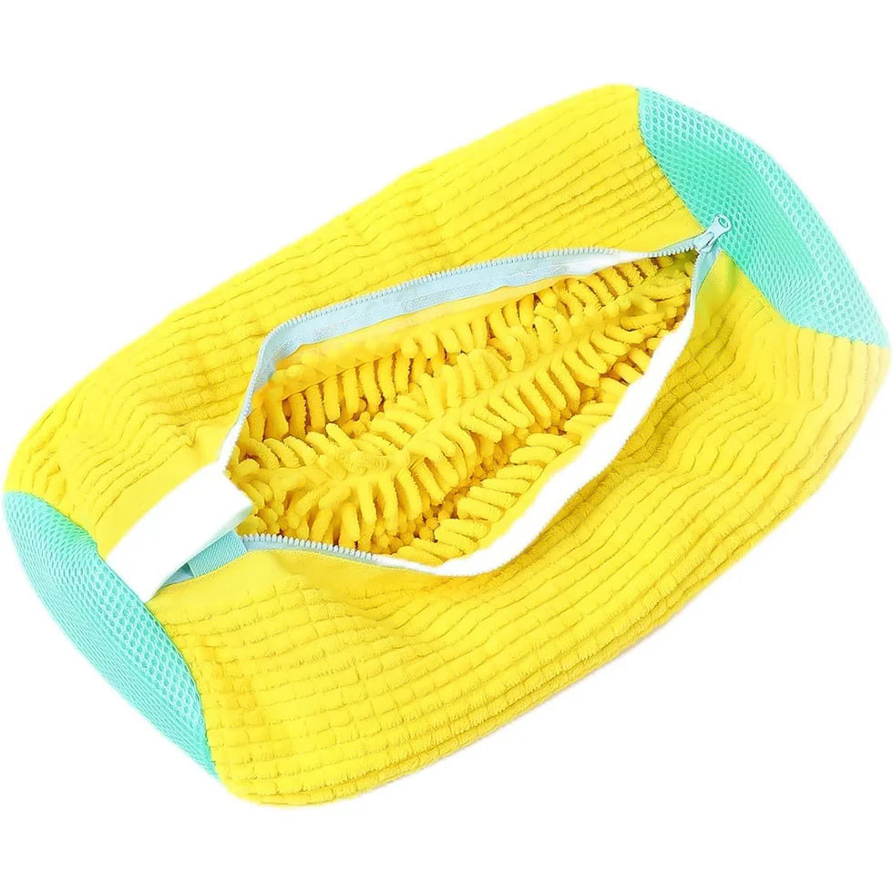 KLICKKART Shoe Cleaning Mop Cover with Microfiber Chenille Lining &amp; Zipper – Reusable Washable Shoe Scrubber Bag for Washing Machine &amp; Hand Cleaning (1 Pc)