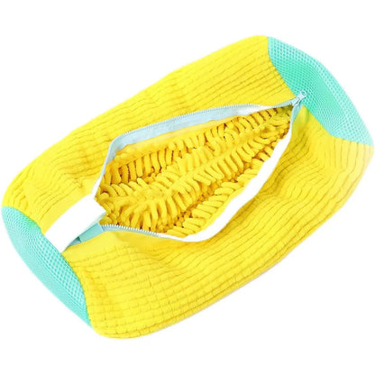KLICKKART Shoe Cleaning Mop Cover with Microfiber Chenille Lining &amp; Zipper – Reusable Washable Shoe Scrubber Bag for Washing Machine &amp; Hand Cleaning (1 Pc)