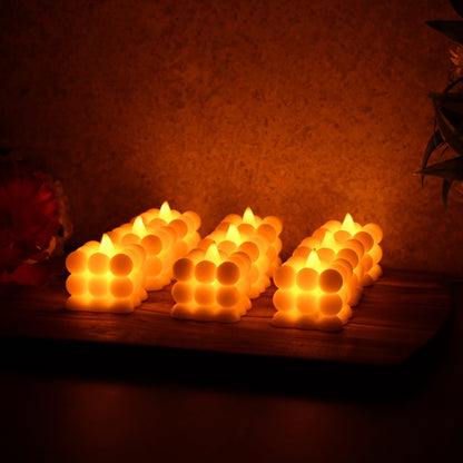 KLICKKART Decorative Led Bubble Candles (9 Pc  Set)