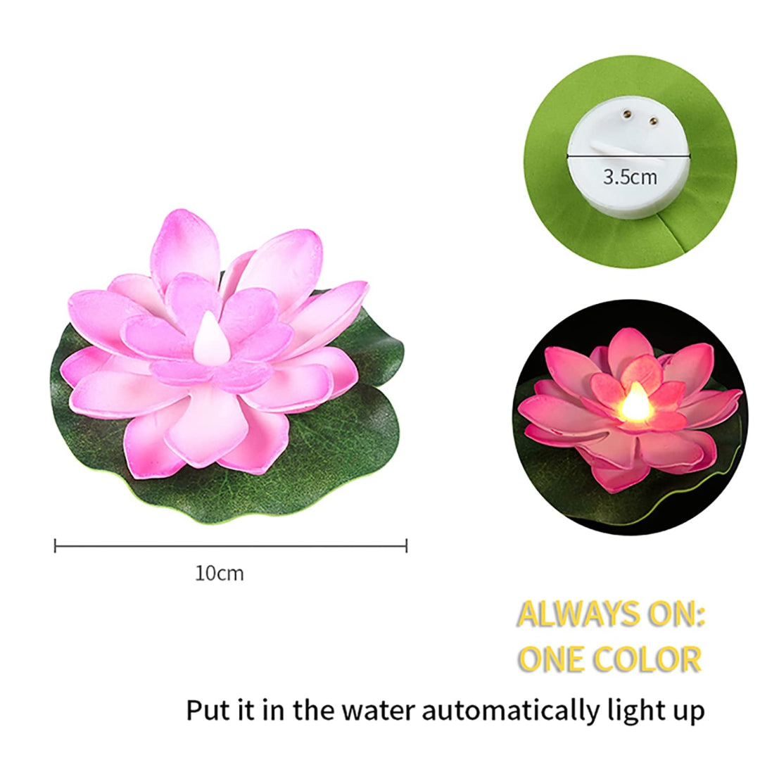 KLICKKART Water Floating Smokeless Candles  Lotus Flowers Sensor Led Tealight For Outdoor And Indoor Decoration - (Pack Of 6)
