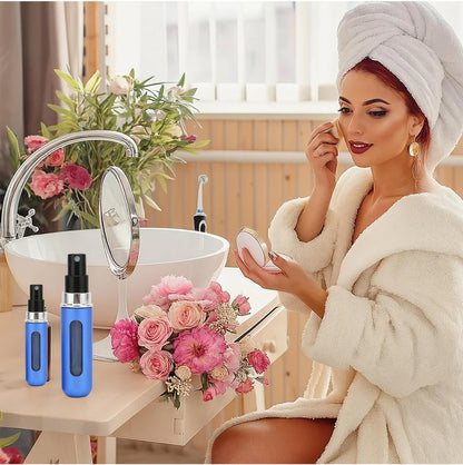 Mini Perfume Refillable Atomizer 5ml Portable Travel Spray Bottle | Leak-Proof Aluminum Perfume Pump Case | Reusable Pocket Fragrance Dispenser for Men & Women (1 Pc, Mix Colors)