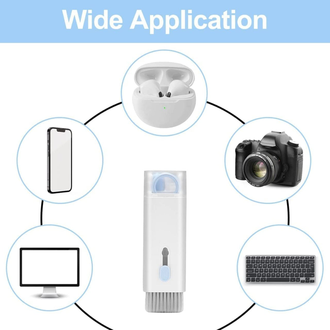 KLICKKART 7 In 1 Electronic Cleaner Kit Cleaning Kit For Monitor Keyboard Airpods Screen Dust Brush Including Soft Sweep Swipe Airpod Cleaner Pen Key Puller And Spray Bottle