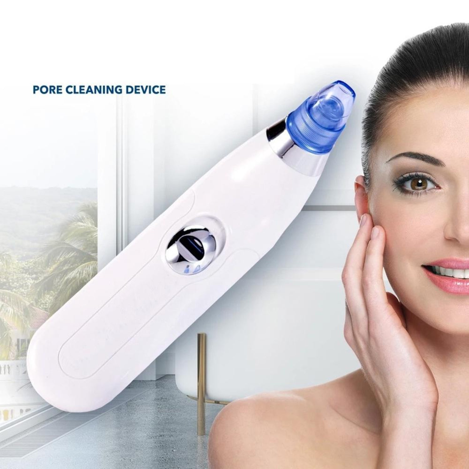 KLICKKART Beauty Care 4 In 1 Blackhead & Whitehead Remover Vacuum – Acne Pimple Pore Cleaner Suction Device with 4 Probes, Dual Power Settings, Cordless Deep Pore Extractor Tool