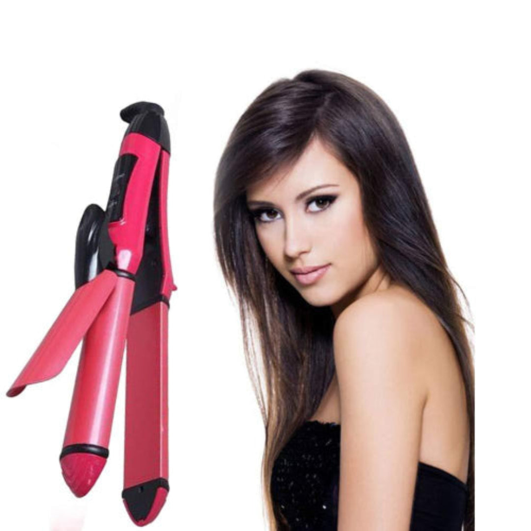 KLICKKART 2 In 1 Hair Straightener And Curler Machine For Women  Curl  Straight Hair Iron