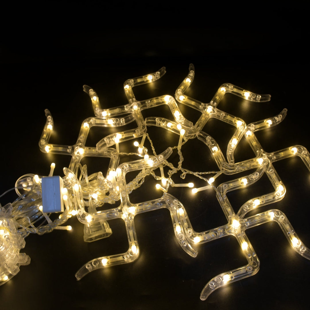 KLICKKART Swastik Om Curtain Decorative Lights String Lights With 12 Hanging Props 138 Led Diwali