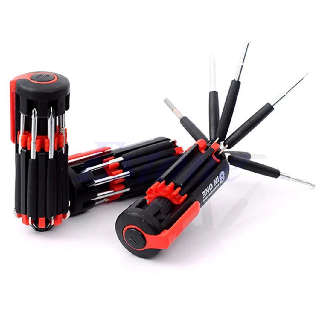 KLICKKART 8 In 1 Multi-function Screwdriver Kit With Led Portable Torch
