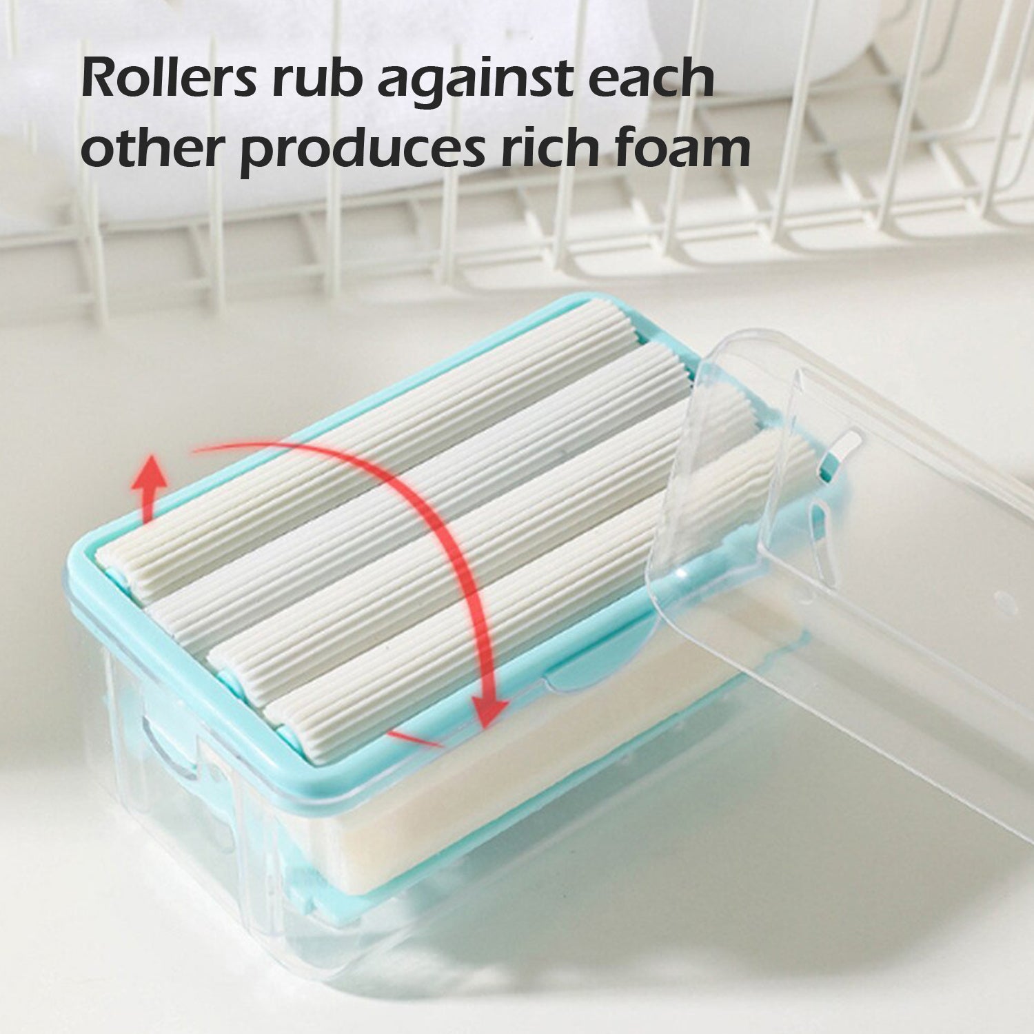 2-in-1 Portable Soap Dish  Soap Dispenser With Roller And Drain Holes Multifunctional Soap Holder Foaming Soap Bar Box For Home Kitchen Bathroom
