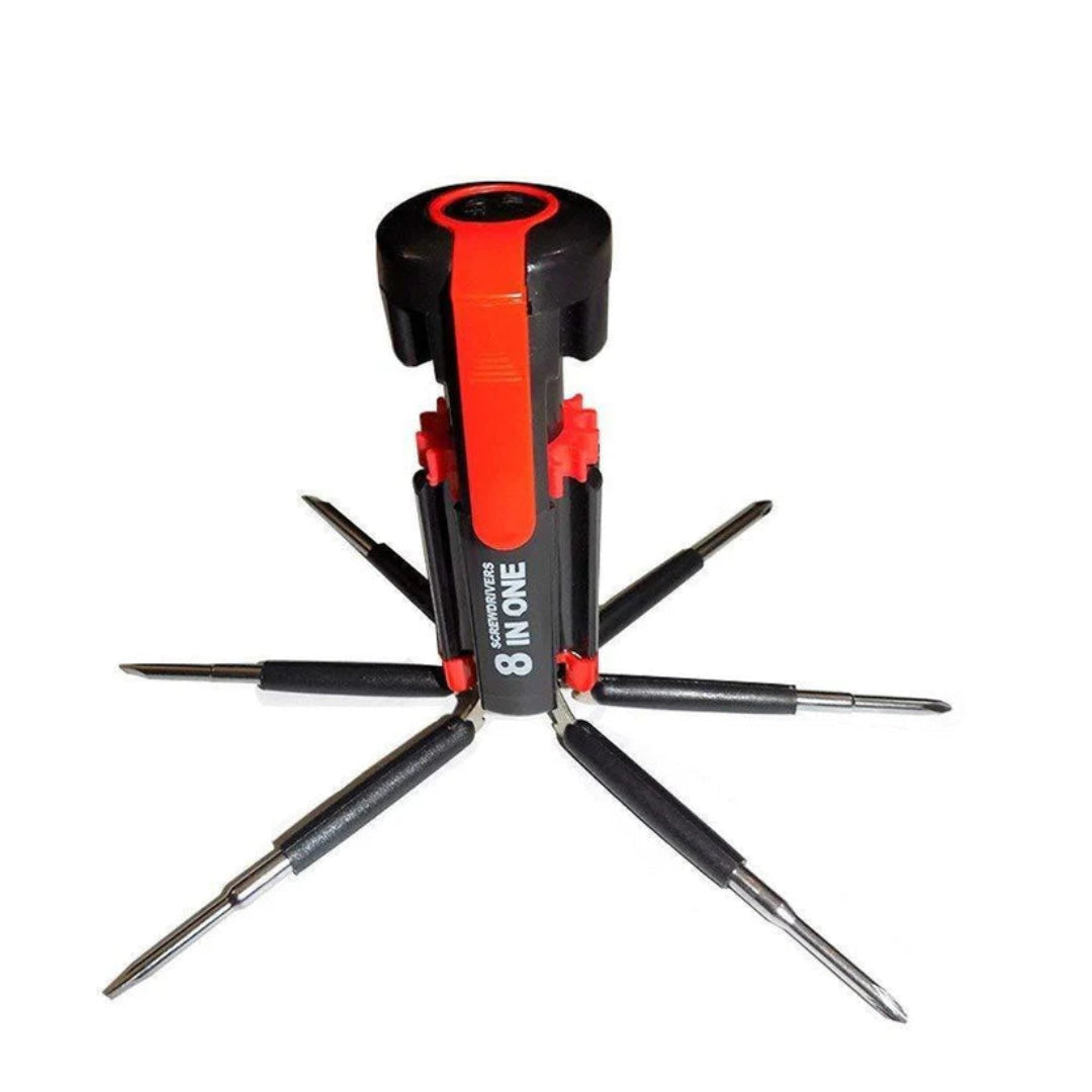 KLICKKART 8 In 1 Multi-function Screwdriver Kit With Led Portable Torch 