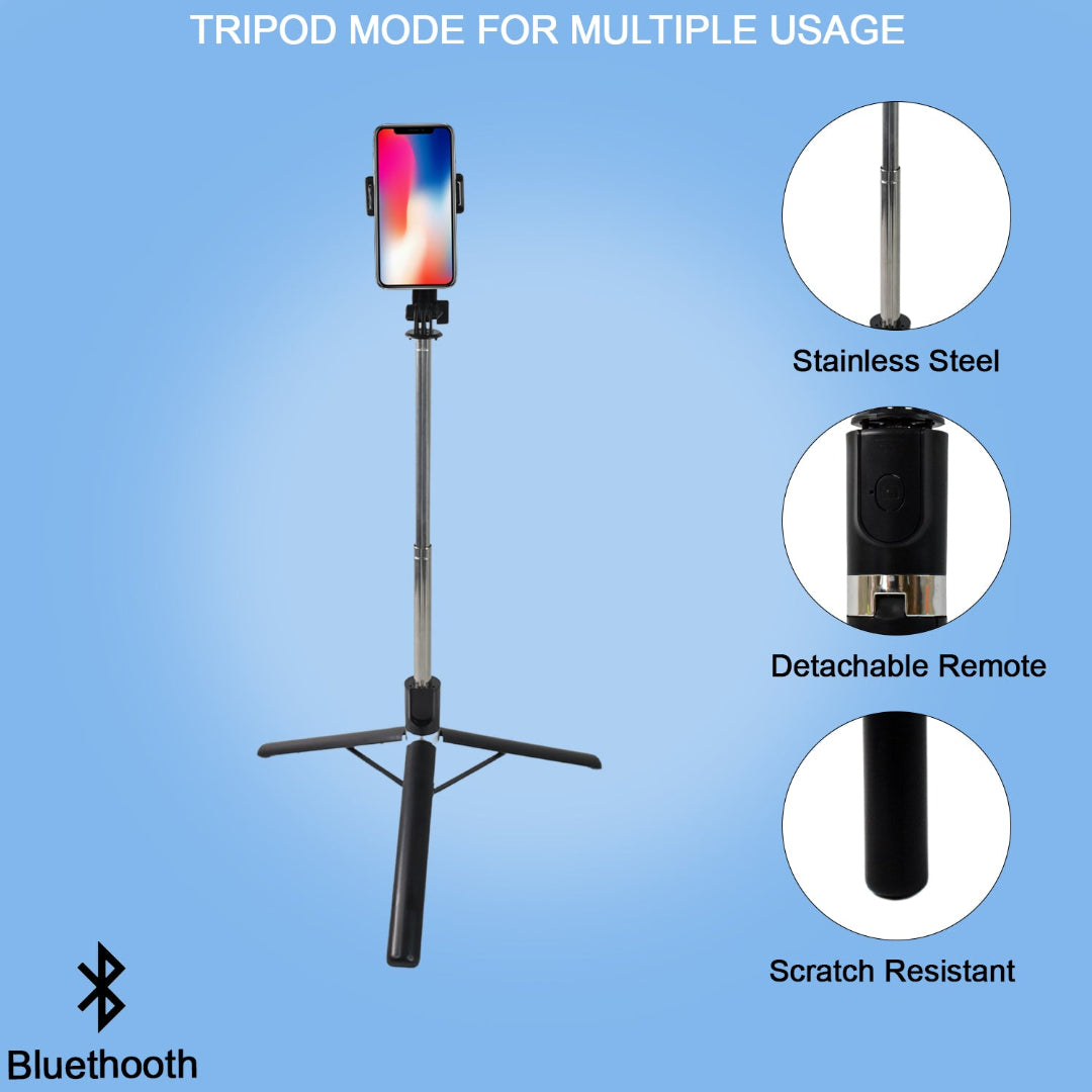 KLICKKART Selfie Stick With Tripod Stand (1 Pc  160 Cm Long Approx)