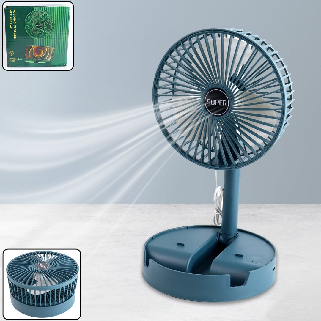 KLICKKART Telescopic Electric Desktop Fan Height Adjustable Foldable  Portable For Travelcarry  Silent Table Top Personal Fan For Bedside Office Table (Battery Not Include)