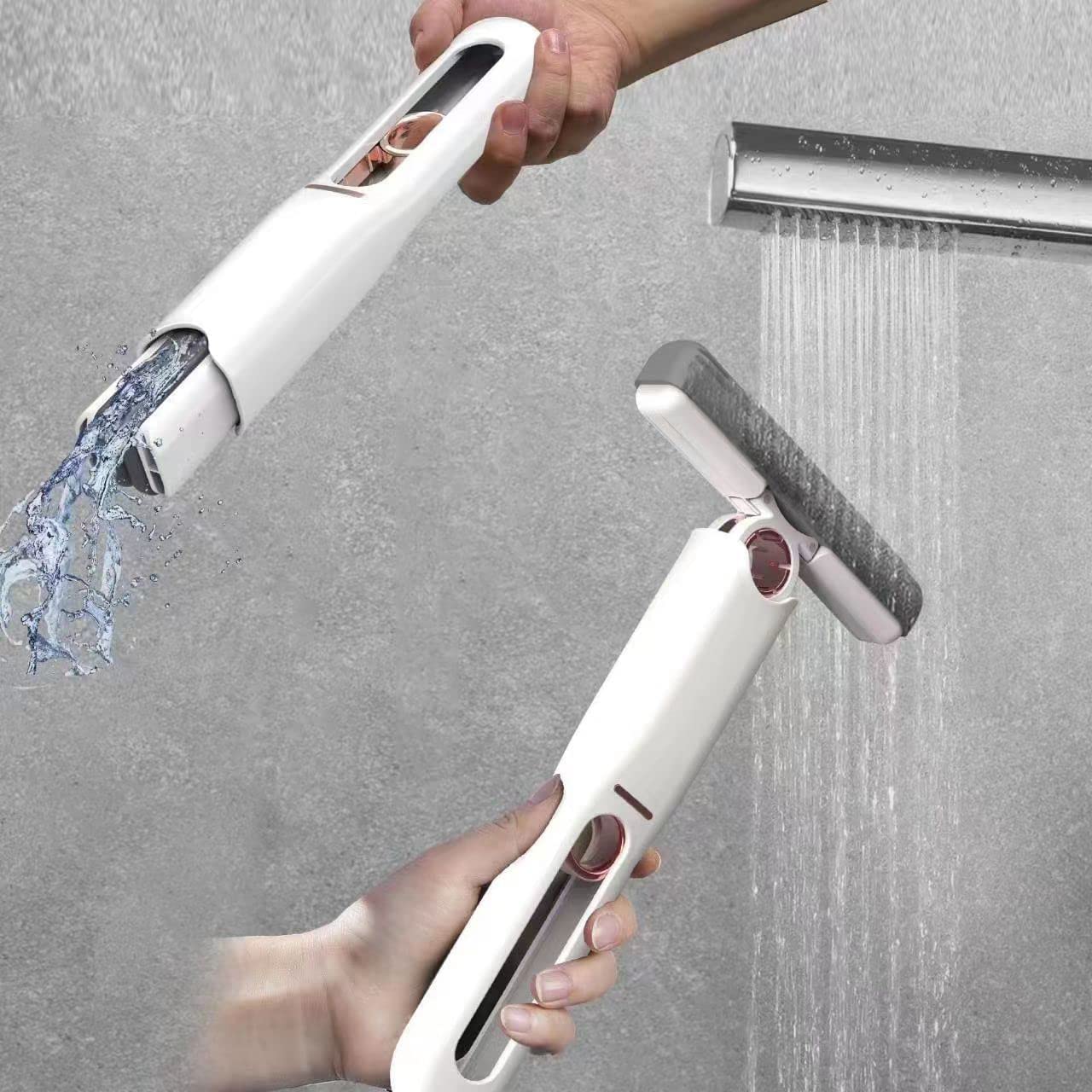 KLICKKART Portable Self-squeeze Short Mop Mini Hand Wash-free Strong Absorbent Mop With 1 Cotton Head Cleaning Sponge For Bathroom Kitchens Table
