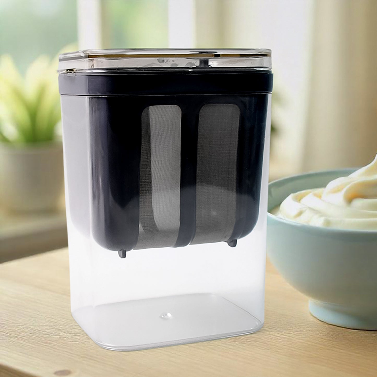 KLICKKART 2 In 1 Multifunctional Yogurt Strainer With Storage Container  1100 Ml (1 Set)