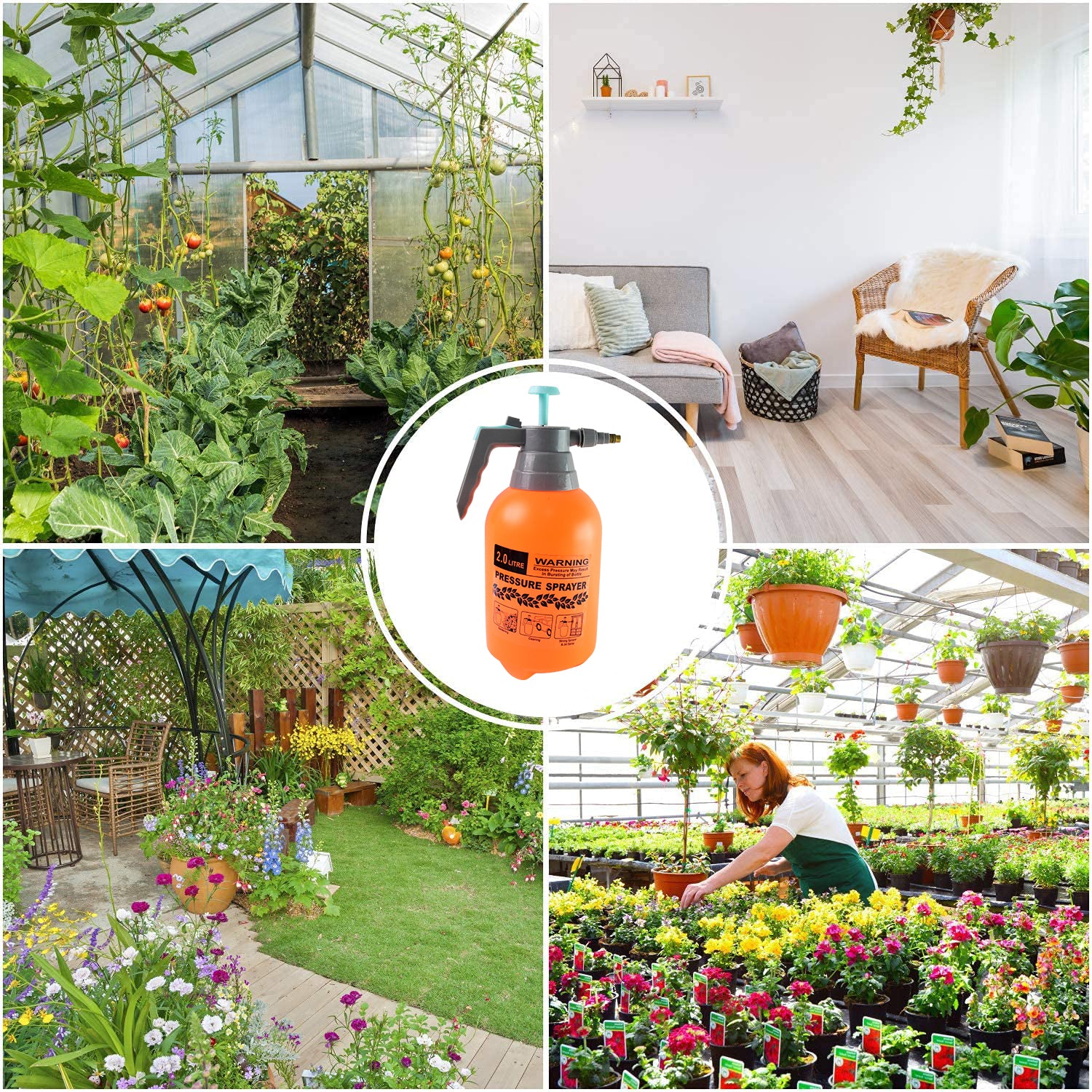 Water Sprayer Hand-held Pump Pressure Garden Sprayer - 2 L