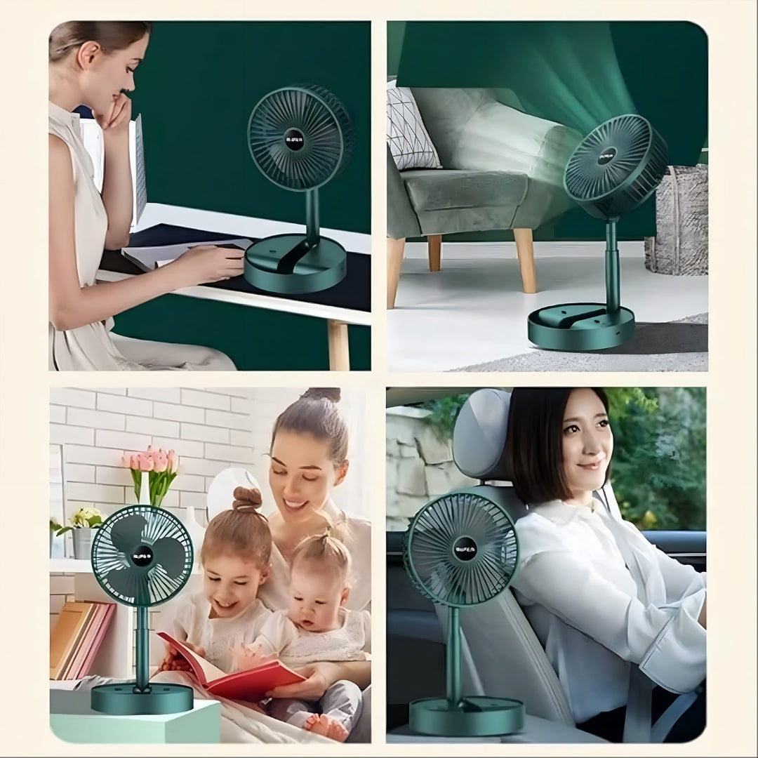 Telescopic Electric Desktop Fan Height Adjustable Foldable  Portable For Travelcarry  Silent Table Top Personal Fan For Bedside Office Table (Battery Not Include)