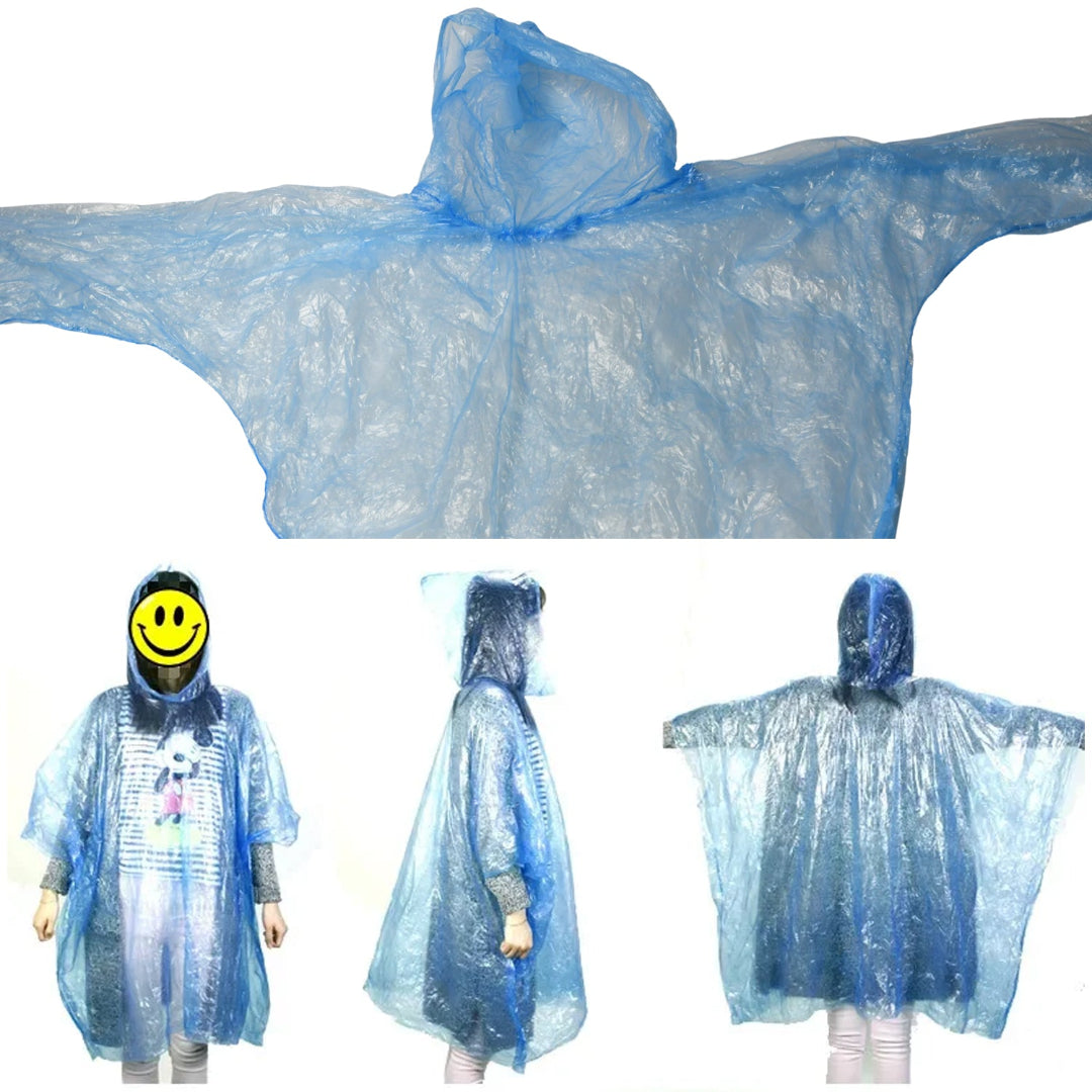 KLICKKART Disposable Raincoat for Kids with Hood and Attachable Round Case