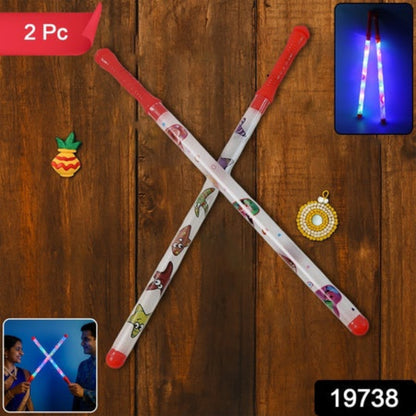 KLICKKART 2 Piece Led Dandiya Sticks Set  Color Changing Light-up 