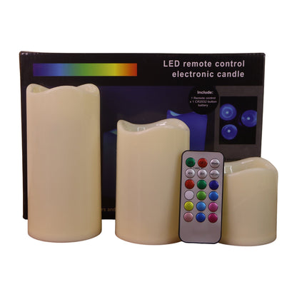 KLICKKART Premium 3 Piece Led Flameless Candle Set With Remote Control