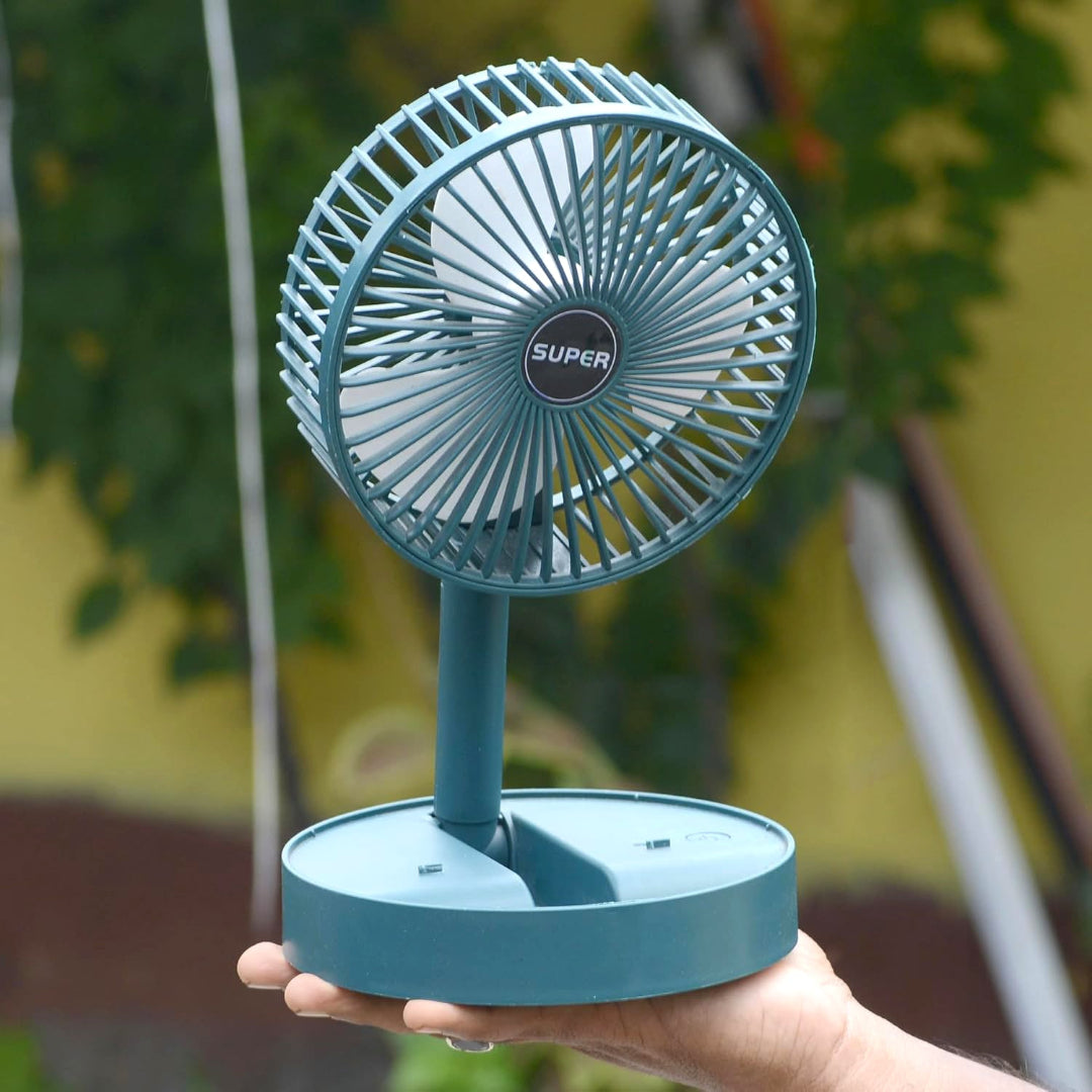KLICKKART Telescopic Electric Desktop Fan Height Adjustable Foldable  Portable For Travelcarry  Silent Table Top Personal Fan For Bedside Office Table (Battery Not Include)