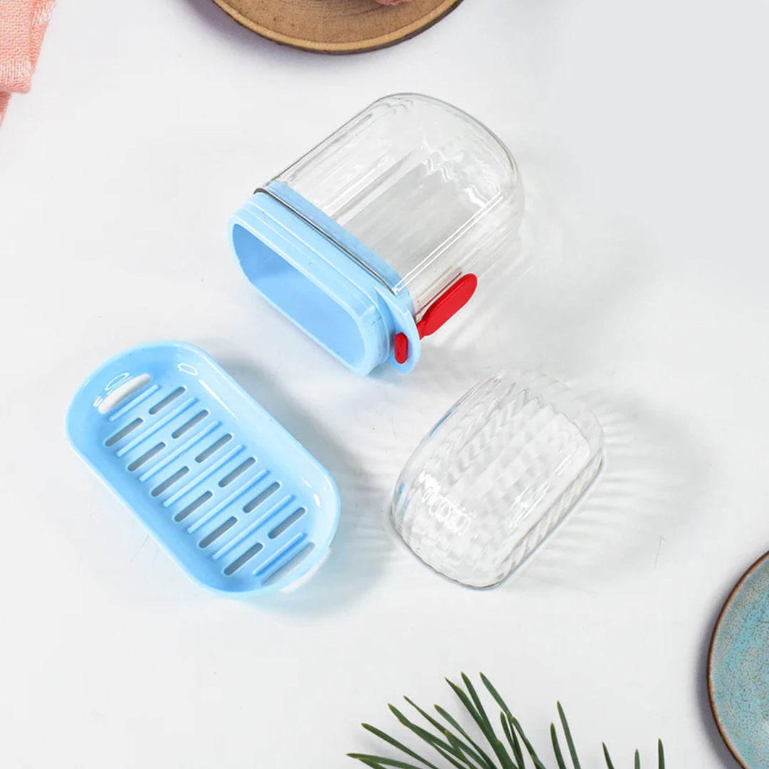 KLICKKART Multifunctional Soap Box With Drain Tray And Lock Clip Sabudani (1 Pc)
