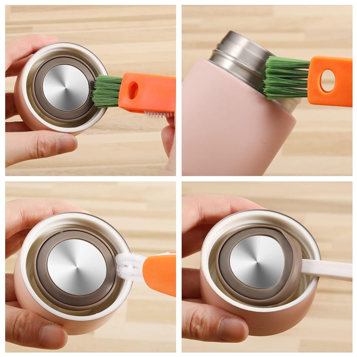 3 In 1 Multifunctional Cleaning Brush Mini Glass Cover Cleaning Brush Bottle Cleaning Brush Set Cup Cleaner Brush Bottle Cap Detail Brush For Bottle Cup Cover Lid Home Kitchen Washing Tool (1 Pc)