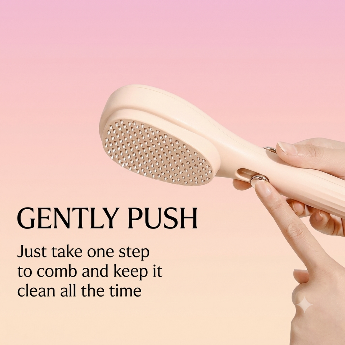KLICKKART Self-Cleaning Anti-Static Massage Hair Brush – 2-in-1 Scalp Massager & 3D Air Cushion Hairbrush with One-Click Hair Removal for Women (1 Pc)