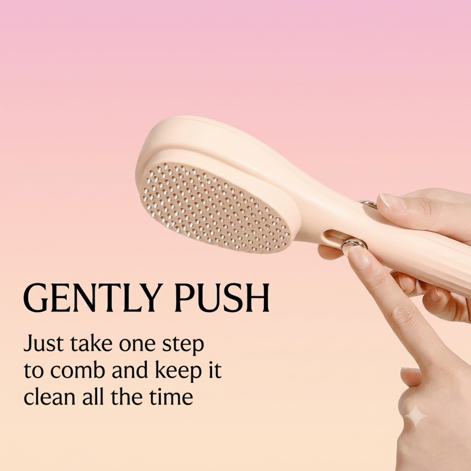 KLICKKART Self-Cleaning Anti-Static Massage Hair Brush – 2-in-1 Scalp Massager & 3D Air Cushion Hairbrush with One-Click Hair Removal for Women (1 Pc)