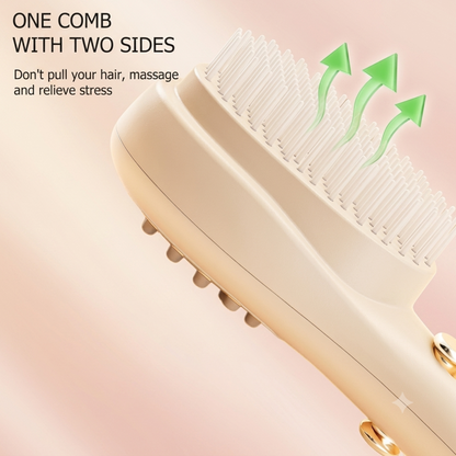 KLICKKART Self-Cleaning Anti-Static Massage Hair Brush – 2-in-1 Scalp Massager & 3D Air Cushion Hairbrush with One-Click Hair Removal for Women (1 Pc)