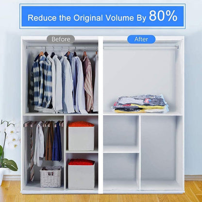 KLICKKART Vacuum Storage Bags With Suction Pump  Shirt Clips - Vacuum Bags - Big Capacity Vacuum Seal Bags For Travel Clothes Blankets Pillows Compression Bags  Space Saver Vacuum Storage Bags (5 Pcs Set)