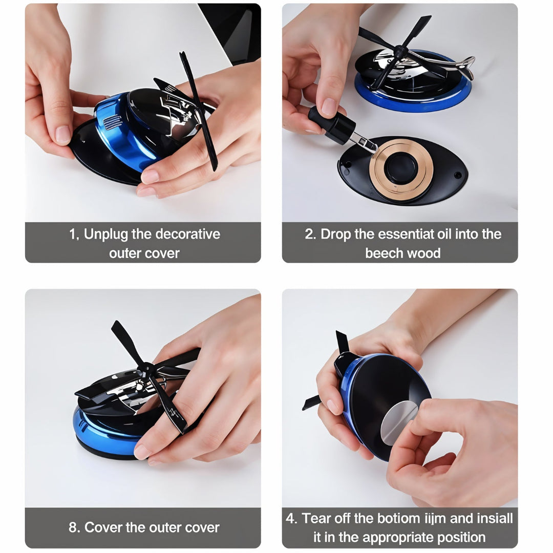 KLICKKART Solar-powered Rotating Helicopter Car Air Freshener