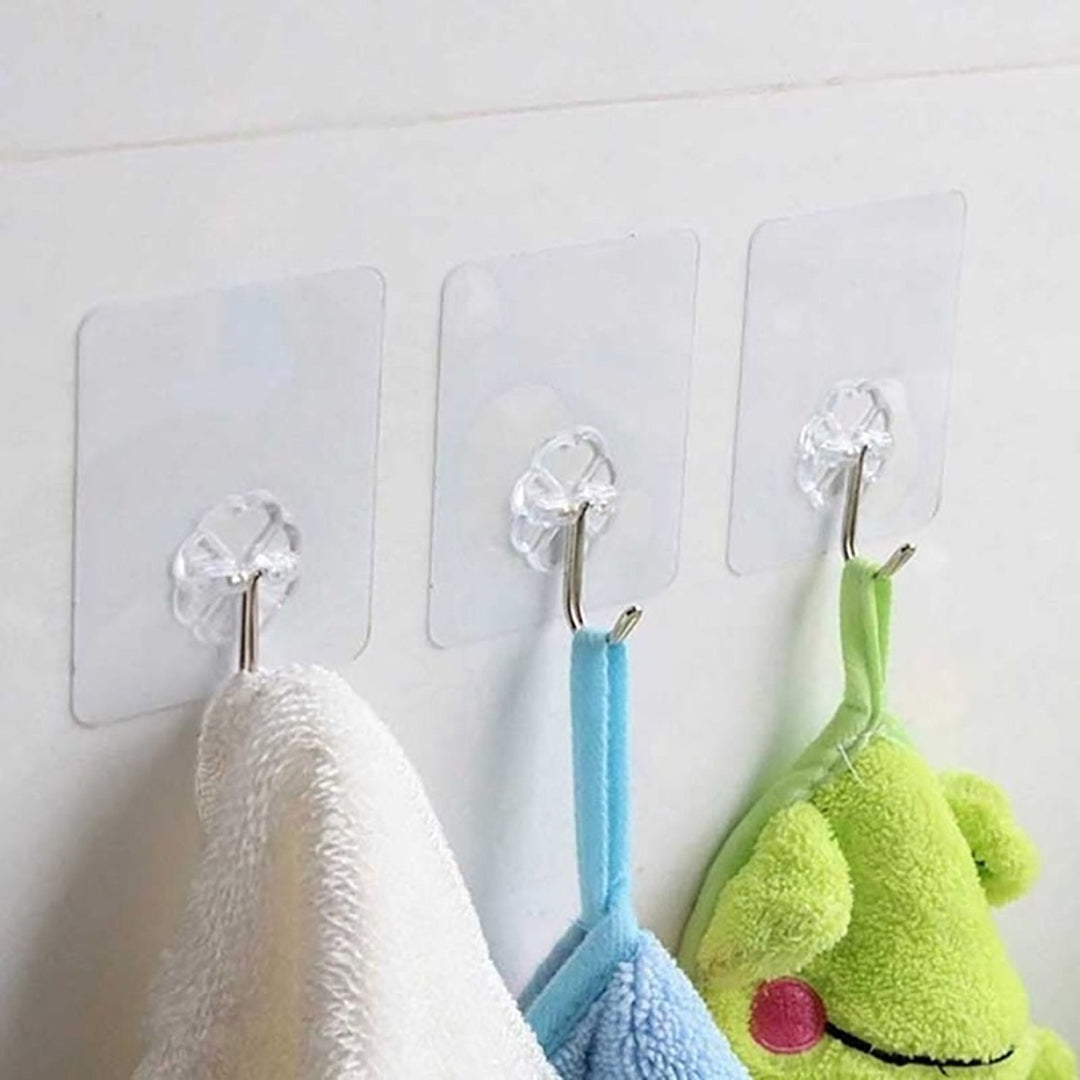KLICKKART Multipurpose Strong Small Stainless Steel Adhesive Wall Hooks (Pack of 12pcs)