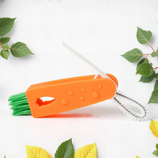 3 In 1 Multifunctional Cleaning Brush Mini Glass Cover Cleaning Brush Bottle Cleaning Brush Set Cup Cleaner Brush Bottle Cap Detail Brush For Bottle Cup Cover Lid Home Kitchen Washing Tool (1 Pc)