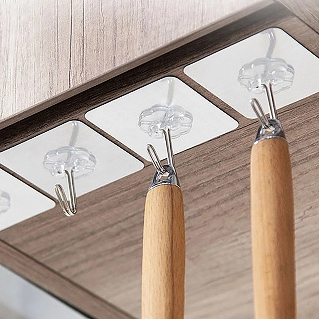 KLICKKART Multipurpose Strong Small Stainless Steel Adhesive Wall Hooks (Pack of 12pcs)