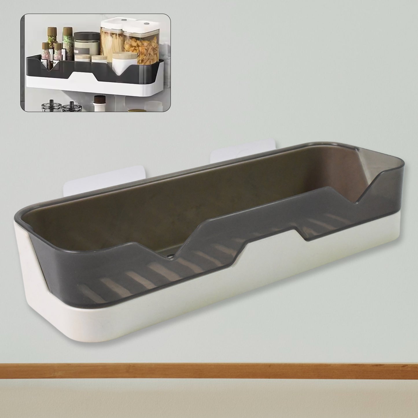 KLICKKART Wall Mounted Adhesive Bathroom Shower Caddy  Shelf  Plastic (1 Pc)