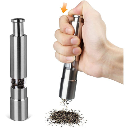 KLICKKART Stainless Steel Thumb Presser Salt And Pepper Grinder (1 Pc)