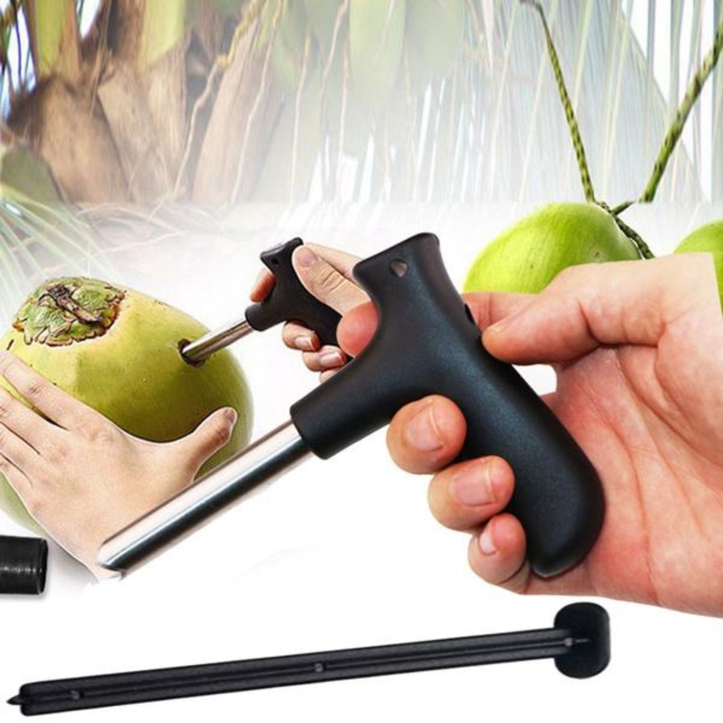 KLICKKART Stainless Steel Coconut Opener & Driller Tool | Easy Coconut Water Opening Tool