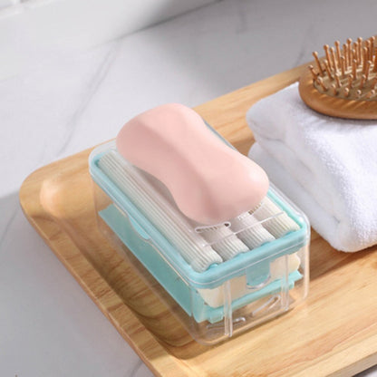 2-in-1 Portable Soap Dish  Soap Dispenser With Roller And Drain Holes Multifunctional Soap Holder Foaming Soap Bar Box For Home Kitchen Bathroom