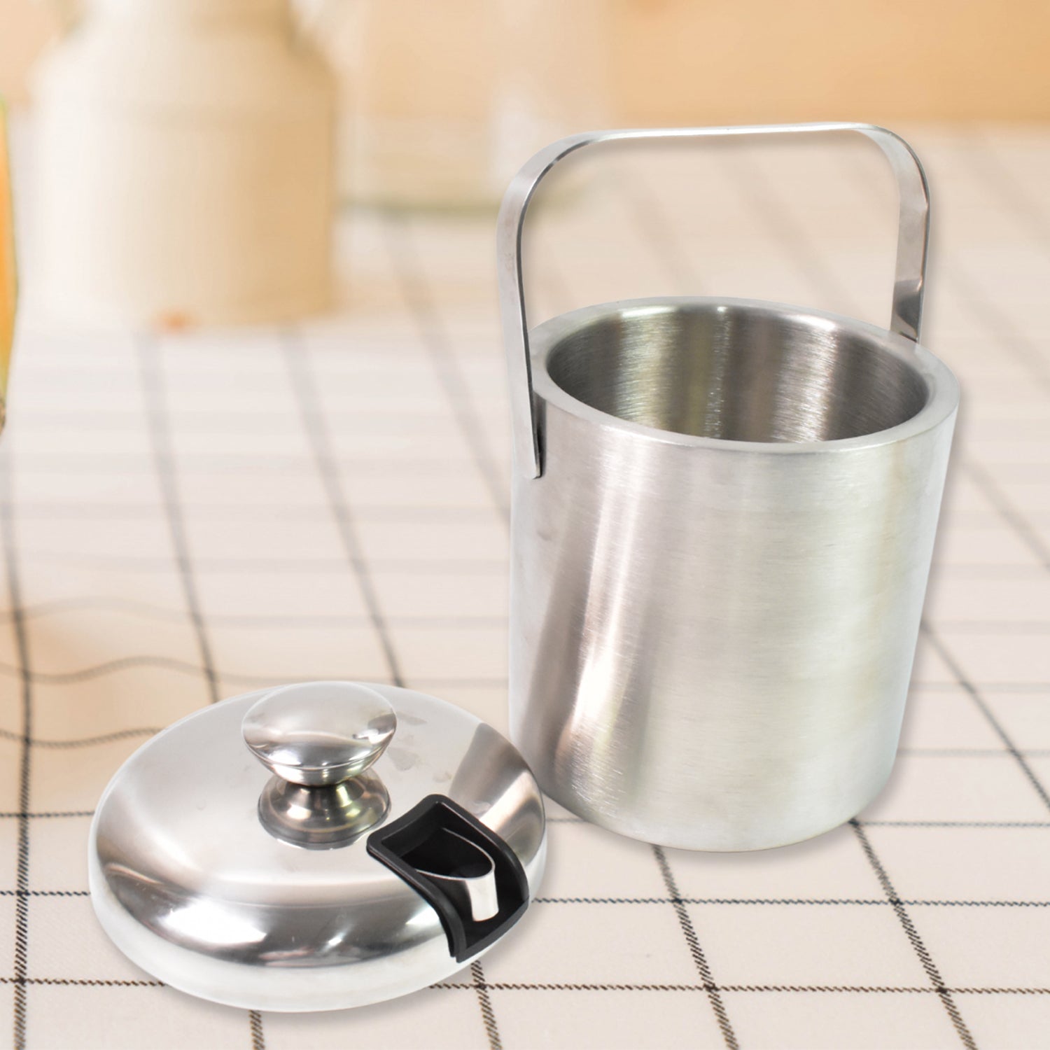 KLICKKART Stainless Steel Ice Buckets With Lid (1.3 Liters Approx)