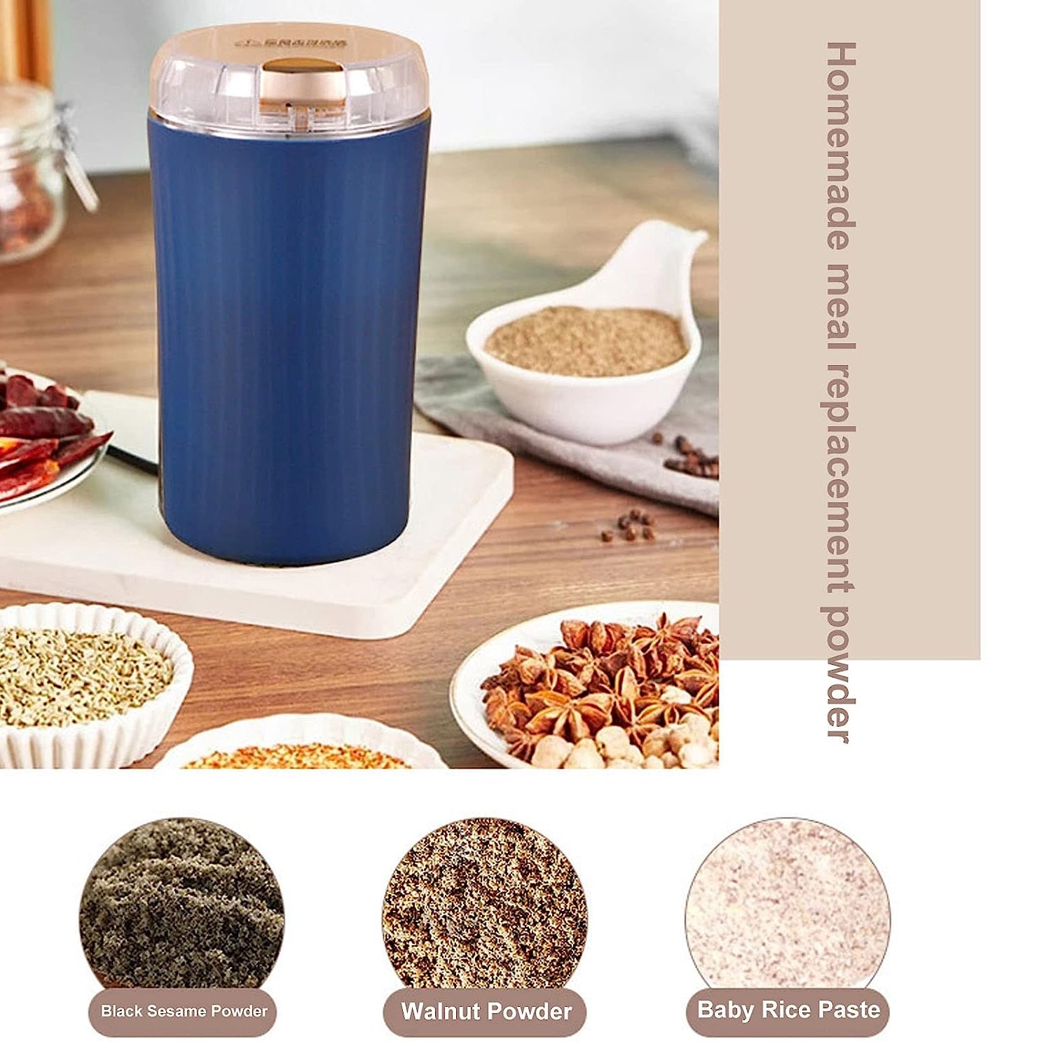 KLICKKART Mini Mixer Grinder – Portable Electric Coffee Bean & Spice Grinder, Powerful Small Blender Machine for Home & Office