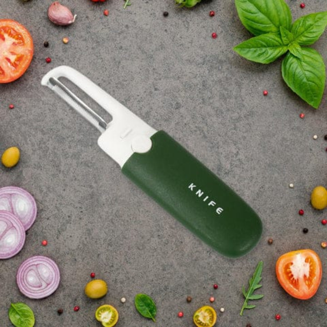 KLICKKART Multifunctional Peeler Two In One Fruit Knife Fruit And Vegetable Cutting Knife+sawtooth Peeler Apple Carrot Potato Fruit Slice Antiskid