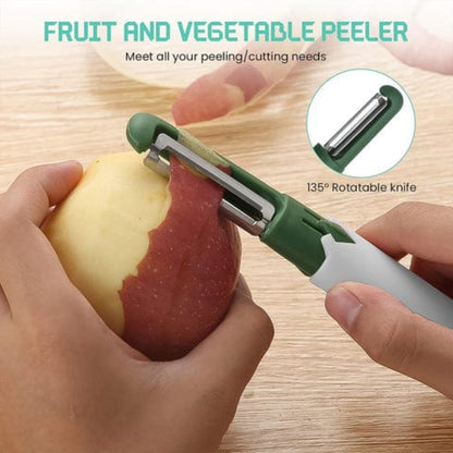 KLICKKART Multifunctional Peeler Two In One Fruit Knife Fruit And Vegetable Cutting Knife+sawtooth Peeler Apple Carrot Potato Fruit Slice Antiskid