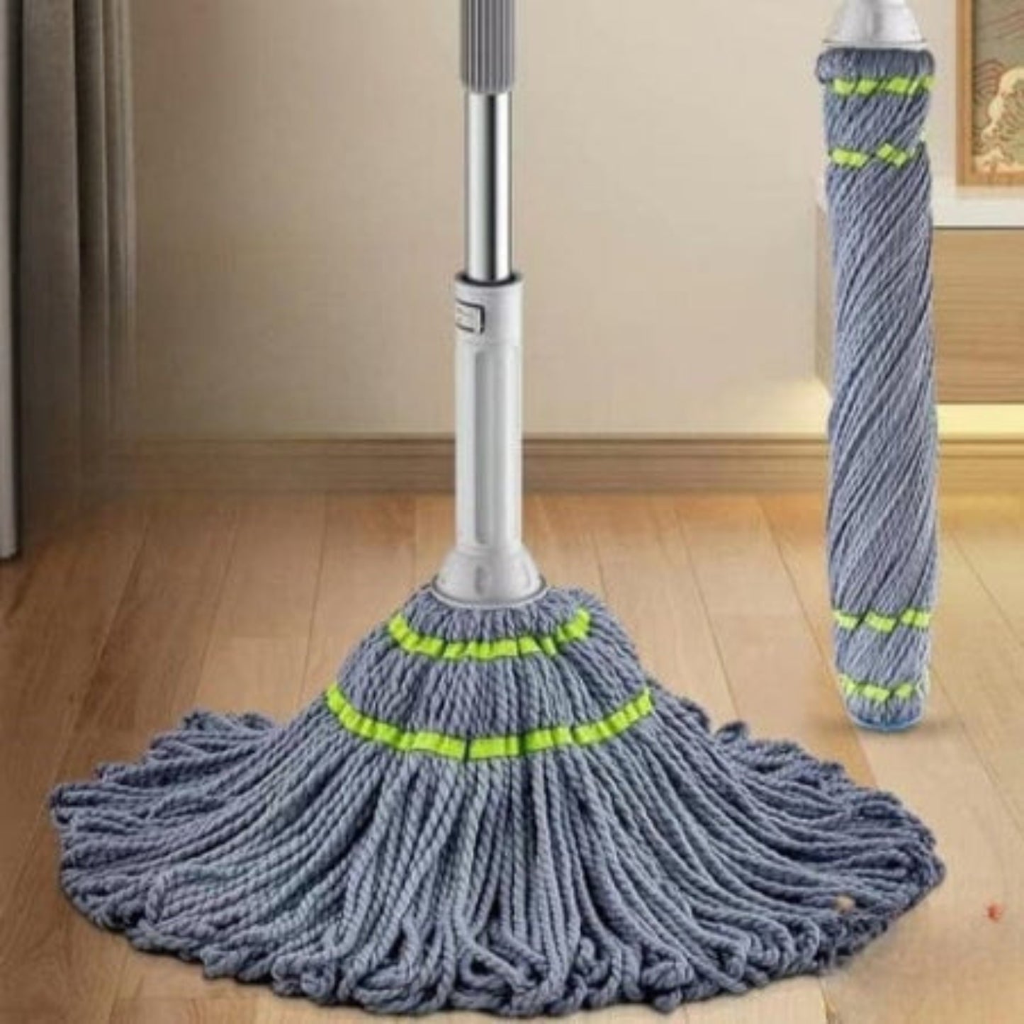 KLICKKART Squeeze Twist Mop Self Wringing Mop Stainless Steel Handle (1 Pc)