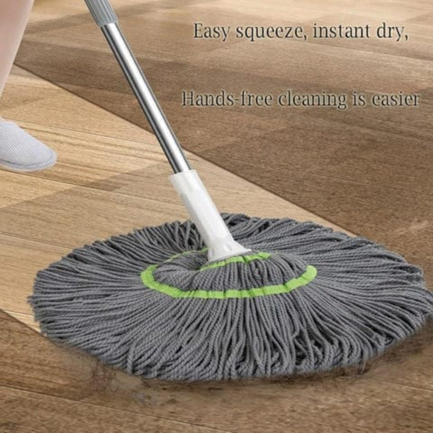 KLICKKART Squeeze Twist Mop Self Wringing Mop Stainless Steel Handle (1 Pc)