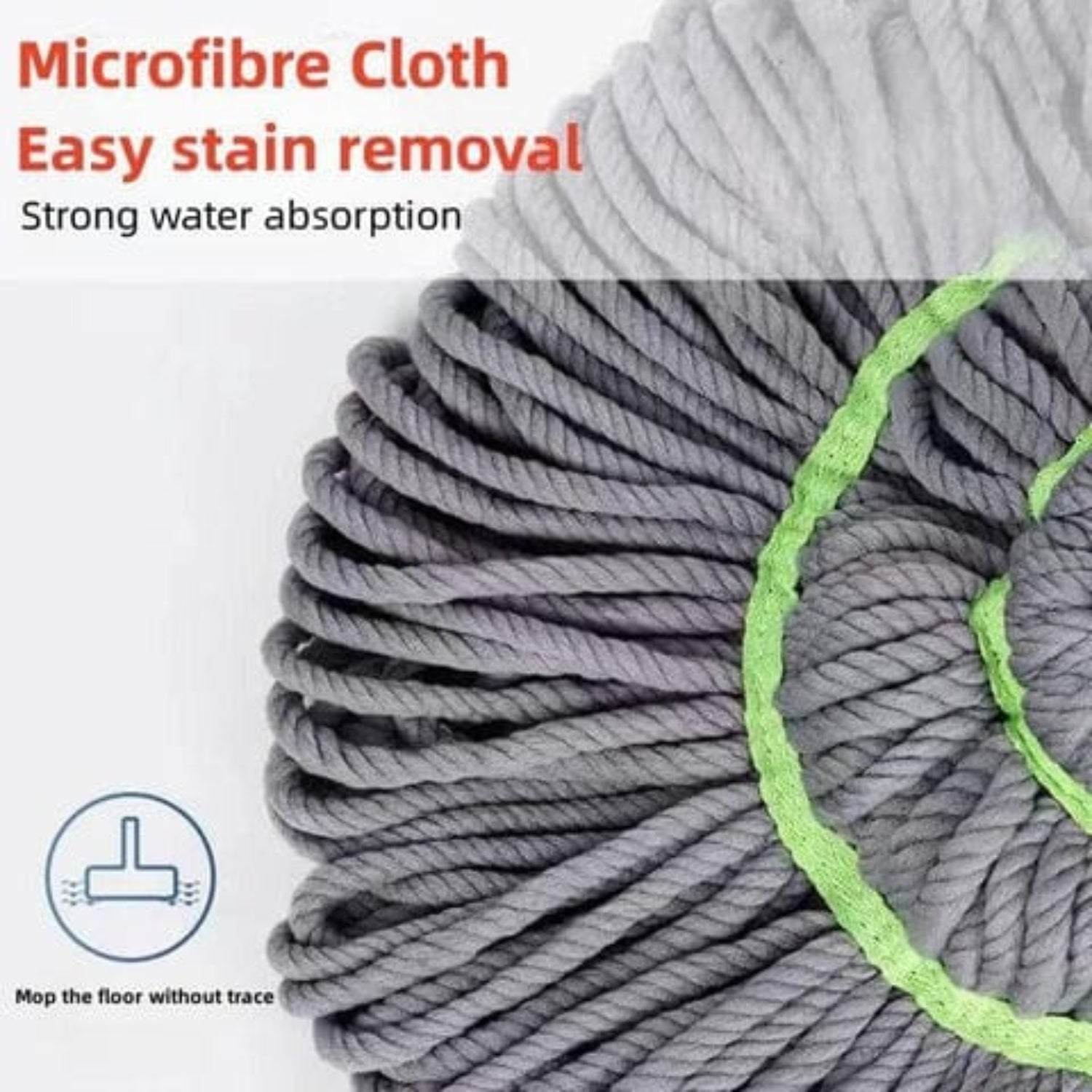 KLICKKART Squeeze Twist Mop Self Wringing Mop Stainless Steel Handle (1 Pc)