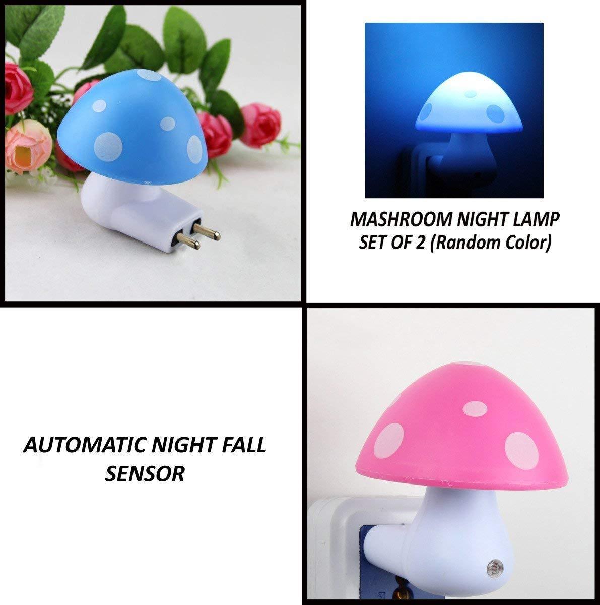 KLICKKART Automatic Night Sensor Mushroom Lamp (0.2 Watt Multicolour)